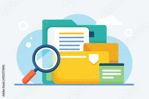 Organizing office folders with documents for effective file management and retrieval during work hours