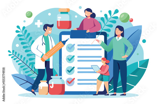 Medical professionals review and prepare drug prescriptions in a modern healthcare setting with a focus on efficiency and patient care