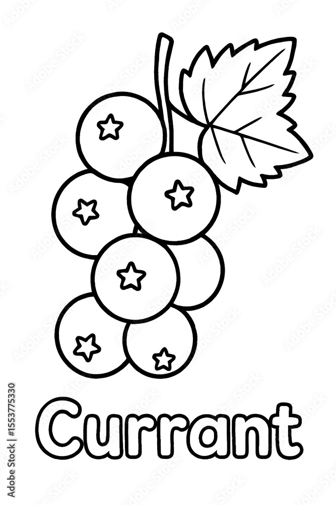 Fototapeta premium Printable Currant Coloring Page Fun and Educational Activity for Kids