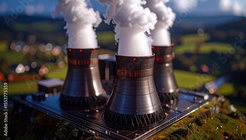 Stylized Nuclear Power Plant Cooling Towers