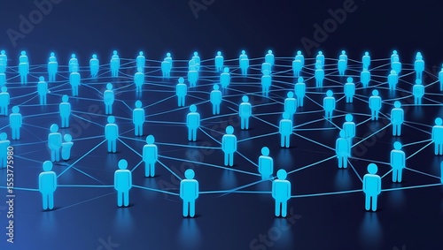 A diverse group of people interconnected by a digital network