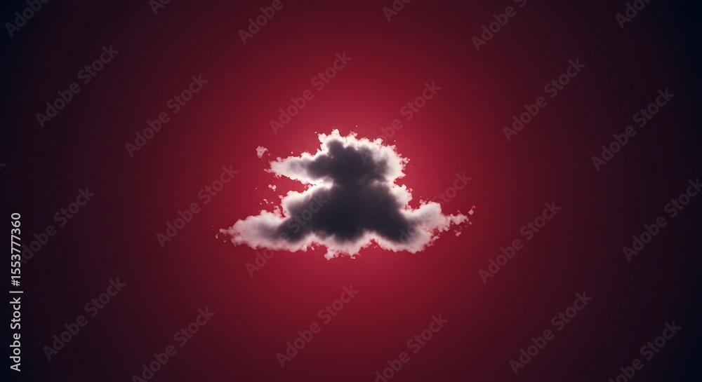 Fototapeta premium Dark Red Sky, Illuminated Cloud Dramatic Digital Art