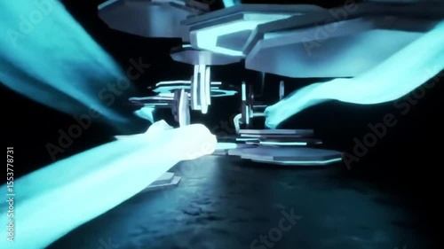 Floating Geometric Forms in Virtual Space