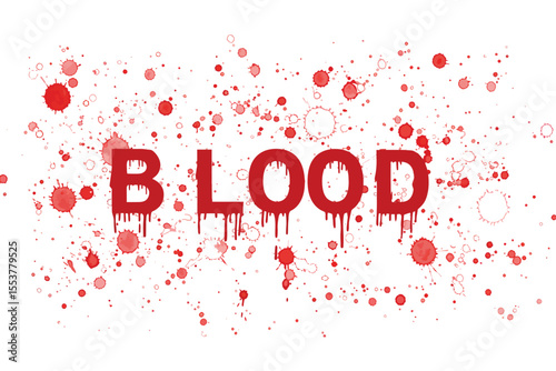 Blood Splatter Design Red Blood Drops and Word Art