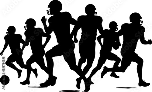 American football, football, players, action,  vector bundle