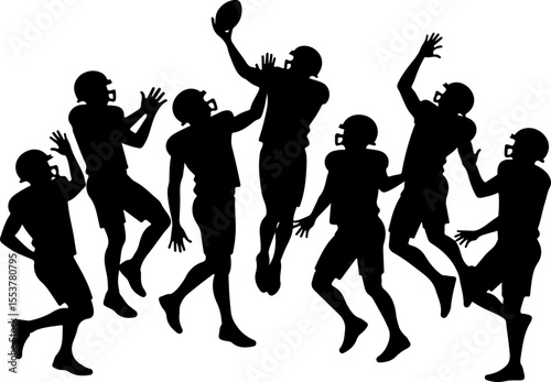 American football, football, players, action,  vector bundle