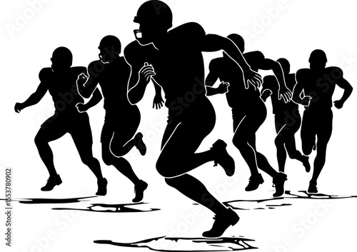 American football, football, players, action,  vector bundle