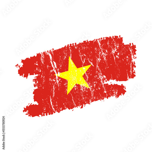 stylized vietnamese flag with grunge effect – vintage vietnam flag – vector illustration