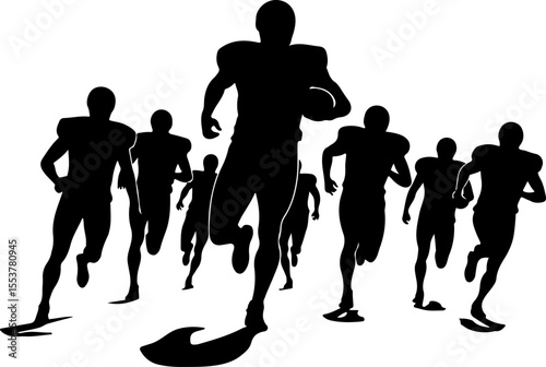 American football, football, players, action,  vector bundle