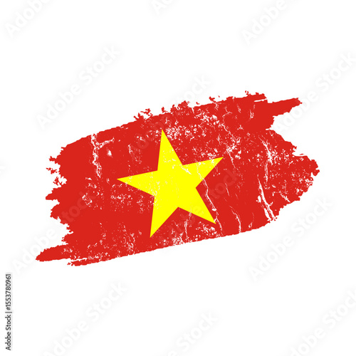 stylized vietnamese flag with grunge effect – vintage vietnam flag – vector illustration