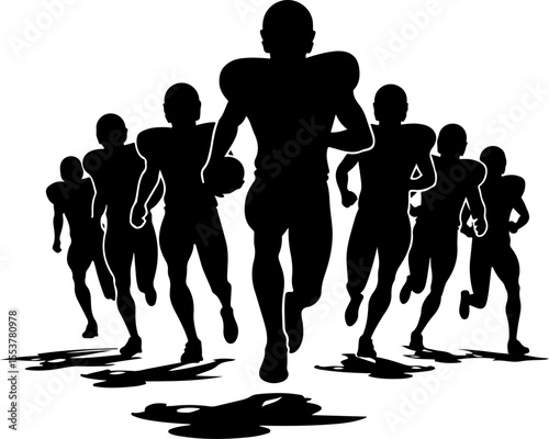 American football, football, players, action,  vector bundle