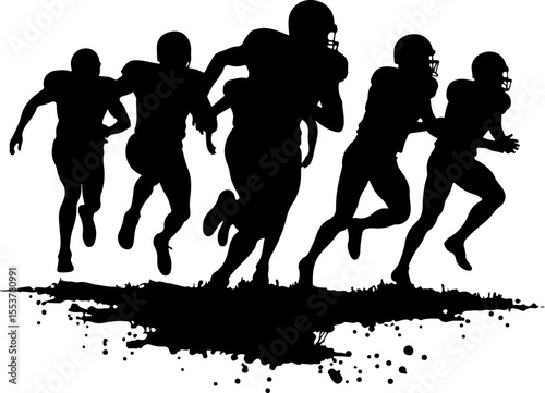 American football, football, players, action,  vector bundle