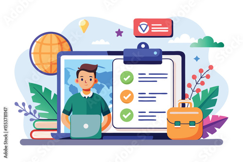 Digital nomad explores online visa approval for remote work opportunities worldwide