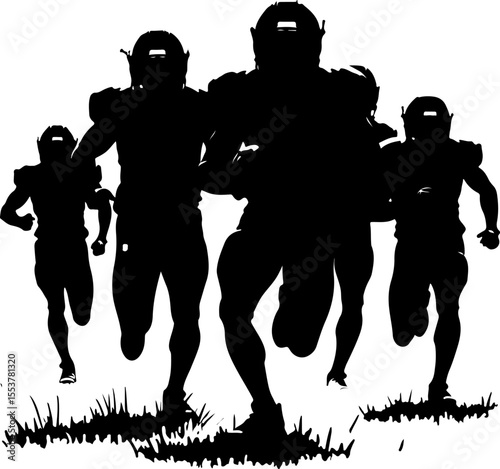 American football, football, players, action,  vector bundle