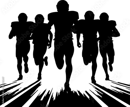 American football, football, players, action,  vector bundle