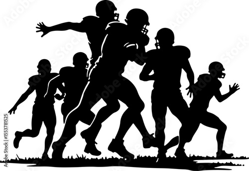 American football, football, players, action,  vector bundle