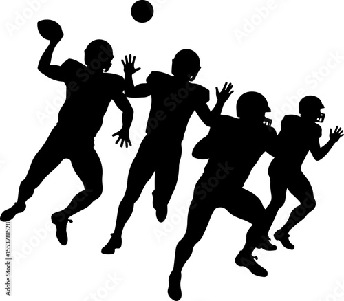 American football, football, players, action,  vector bundle