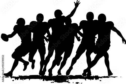 American football, football, players, action,  vector bundle
