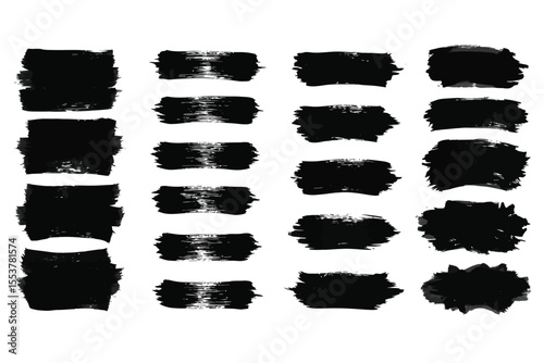 Collection of Black Ink Brush Strokes 20 High-Resolution Grunge Textures for Design