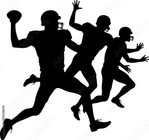 American football, football, players, action,  vector bundle