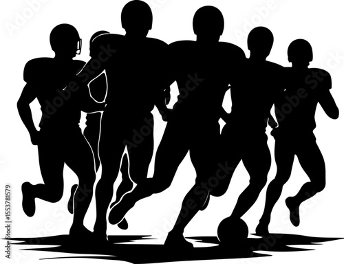 American football, football, players, action,  vector bundle