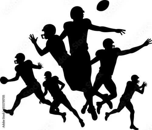 American football, football, players, action,  vector bundle