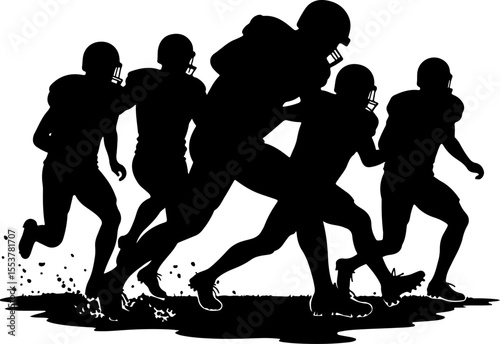 American football, football, players, action,  vector bundle