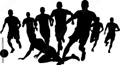 american football players, silhouette, catch, catching, jump, jumping, ball, sport, team,  vector