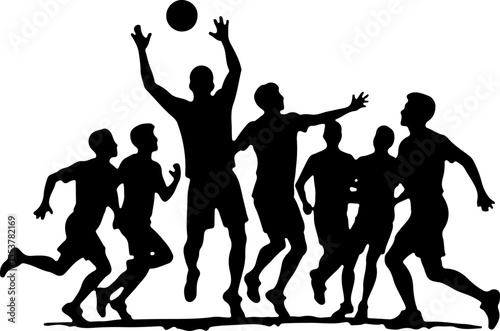 american football players, silhouette, catch, catching, jump, jumping, ball, sport, team,  vector
