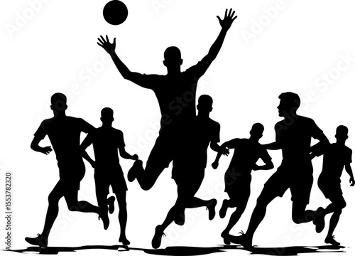american football players, silhouette, catch, catching, jump, jumping, ball, sport, team,  vector