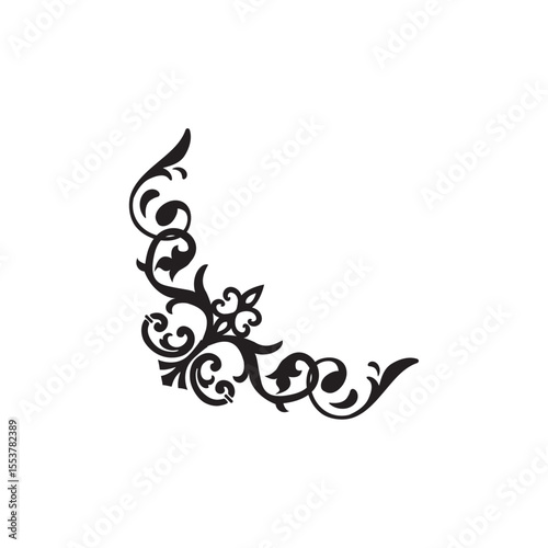 Elegant Floral Corner Ornament Vector
