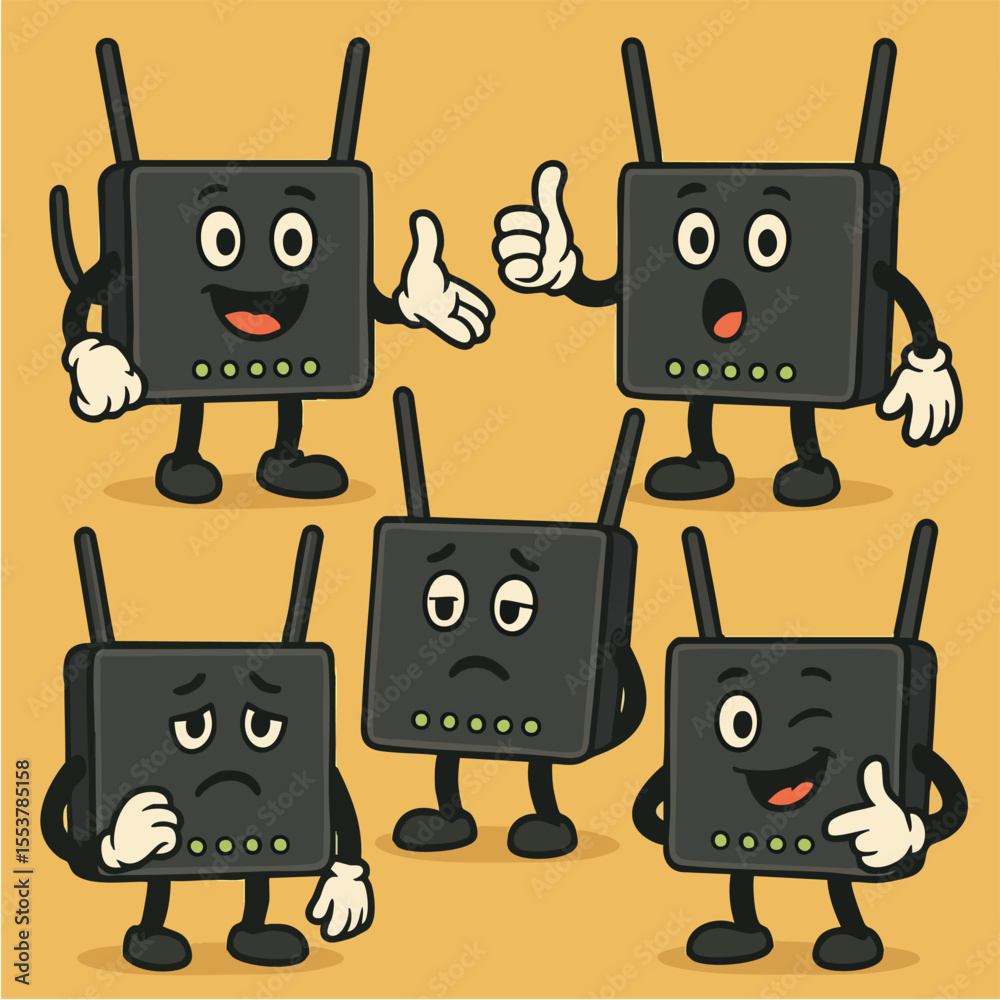Mascote Cartoon dos Roteadores – Wi-Fi com Personalidade