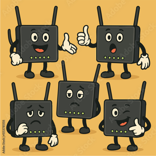 Mascote Cartoon dos Roteadores – Wi-Fi com Personalidade