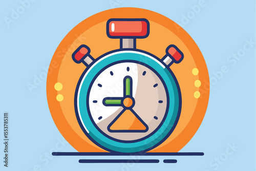Countdown timer featuring a colorful clock displaying impending due date for task completion