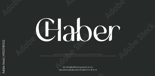 Chaber Minimal modern logo alphabet fonts. Typography minimalist urban sana serif digital fashion future creative logos fonts. vector illustration 