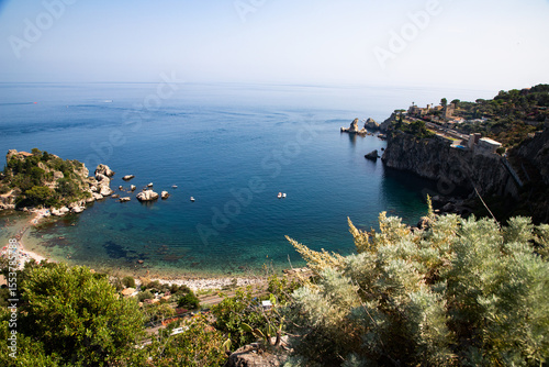 Fototapeta Naklejka Na Ścianę i Meble -  beach and island Isola Bella at Taormina, Sicily