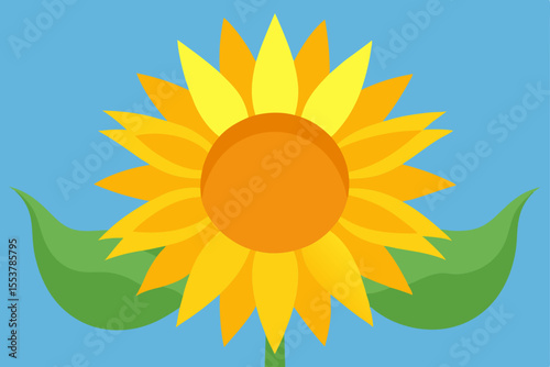 sunflower on blue background