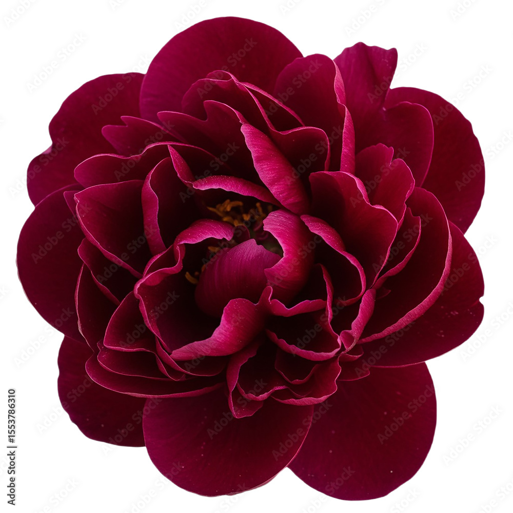 Naklejka premium Deep Crimson Rose Bloom Closeup Macro Photography