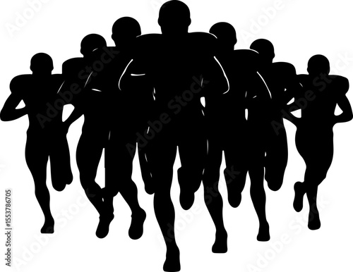 american football, players, silhouette, jump, jumping, ball, sport, team, vector bundle