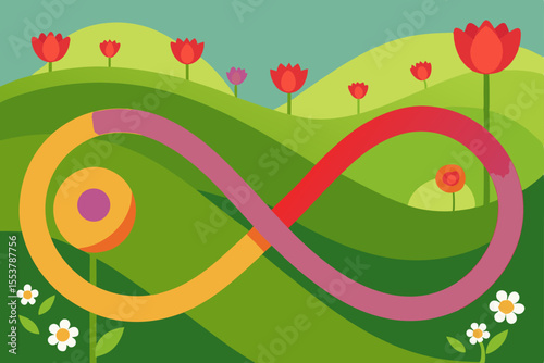 stylizedpainterly rendering of infinite flower