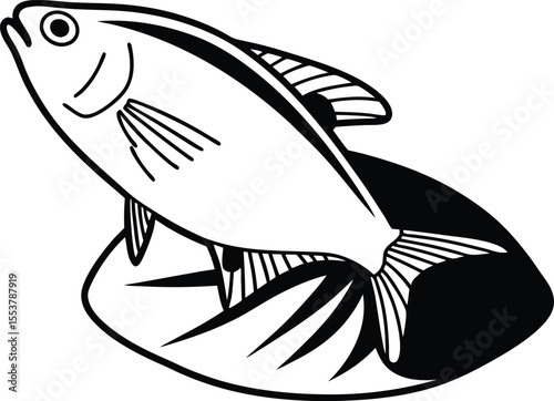 animal vector illustration with a silhouette of a tropical fish, elegant, clean, modern, natural, beauty, isolated, tropical illustration