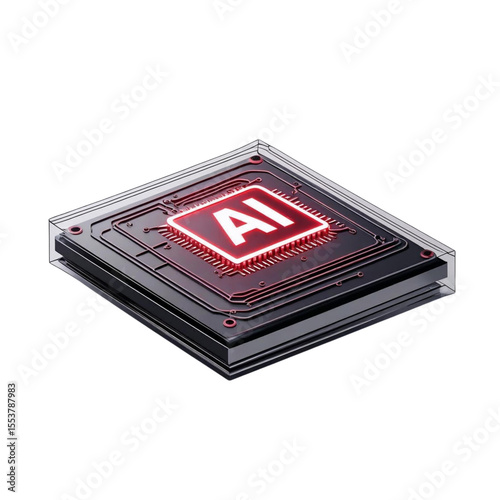 Ai artificial intelligence chip processor technology concept for machine learning and neural network design