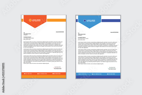 Modern corporate business letterhead design template with red, yellow and black color.