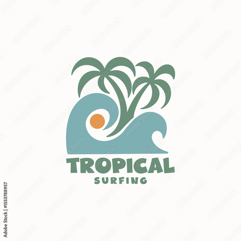 Fototapeta premium Vintage surf design template for surf club, surf shop, surf merch. 