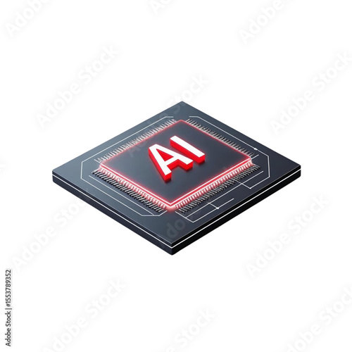 Ai chip technology illustration for machine learning and artificial intelligence applications 