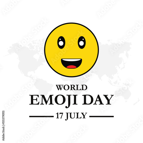 World Emoji Day Vector Illustration. World emoji day greeting card design template with different feelings.