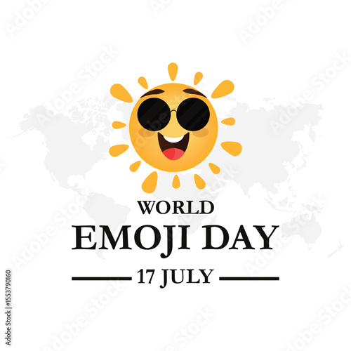 World Emoji Day Vector Illustration. World emoji day greeting card design template with different feelings.