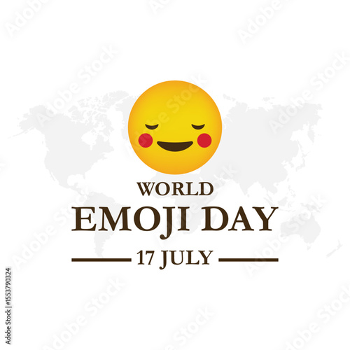 World Emoji Day Vector Illustration. World emoji day greeting card design template with different feelings.