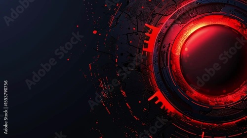 Striking Abstract Design Glowing Red Sphere Surrounded by Intricate Patterns, Evoking Mystery and Energy in Captivating Visual Experience
