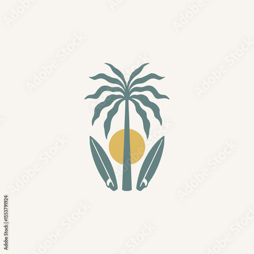 Vintage surf design template for surf club, surf shop, surf merch.	